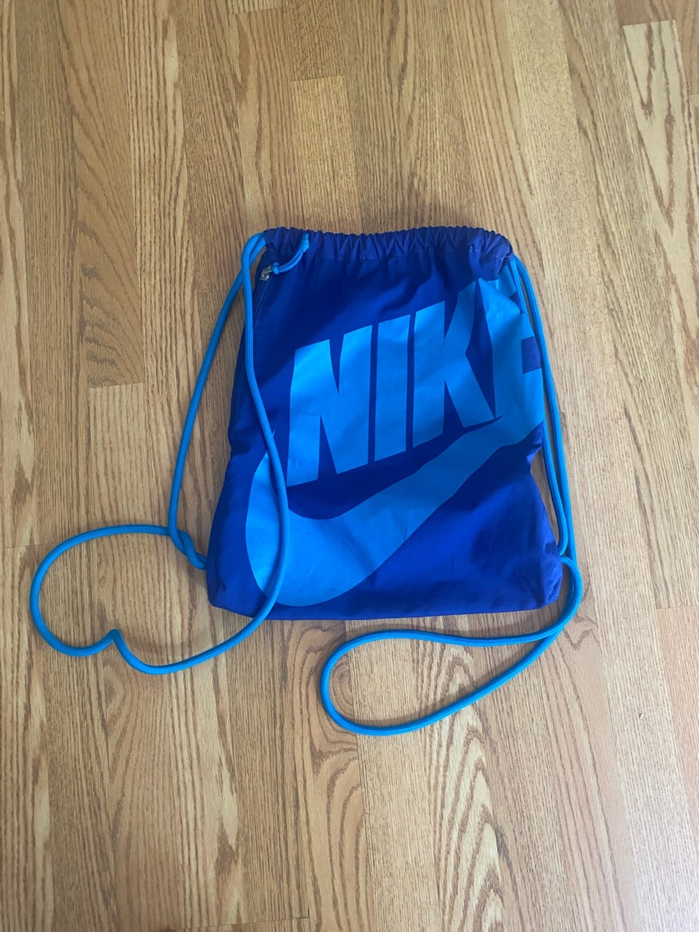Nike Blue Two-Tone Drawstring Backpack